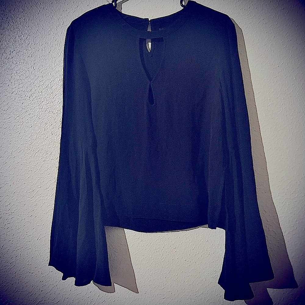 MINKPINK black bell sleeve top - size size